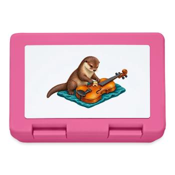 Otter repariert eine Geige - Brotdose - Pink - Vorne