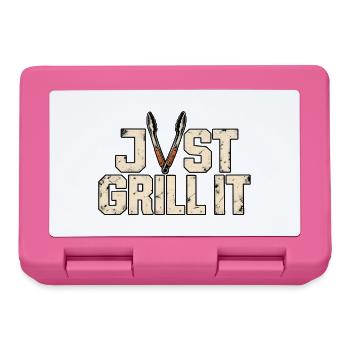 Just Grill It – Lustiges Grillmeister BBQ Motiv - Brotdose - Pink - Vorne