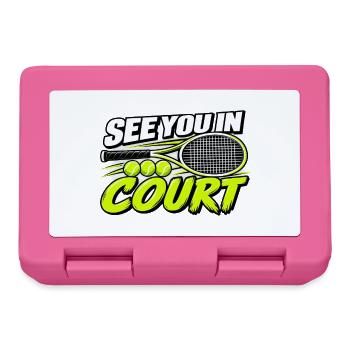 Lustiges Tennis Wir sehen uns auf dem Feld Spieler-Liebhaberkunst - Brotdose - Pink - Vorne