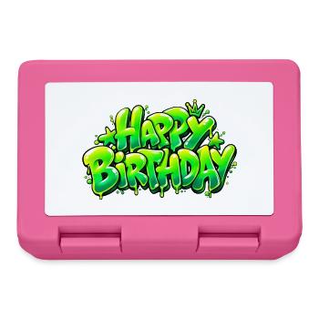 Happy Birthday Graffiti Slime: Zu stilvoll! - Brotdose - Pink - Vorne