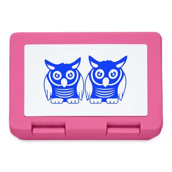 2 Owls Team Bird Friends Two Barn Owls Crew - Lunchbox - pink - Front