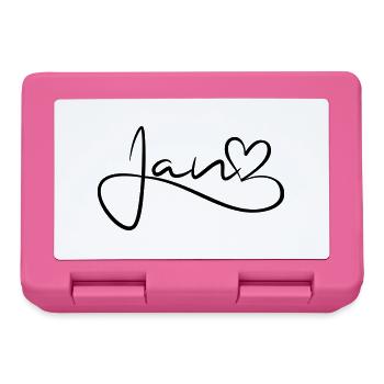 Jan Surname First Name Heart Decor - Lunchbox - pink - Front