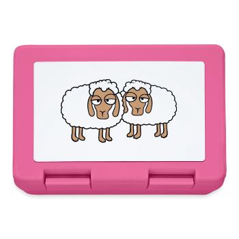 2 moutons fatigués ennuyés look équipe de moutons mignon - Boîte à goûter - rose - Devant