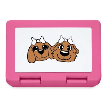 2 Équipe de chiens Deux amis Petites amies Couple Équipage - Boîte à goûter - rose - Devant