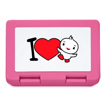 J’aime oiseau coeur symbole amour heureux mignon - Boîte à goûter - rose - Devant