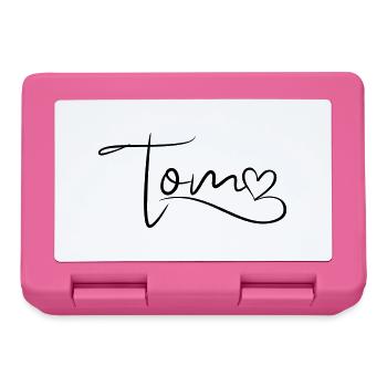 Tom Nom Prénom Coeur Décor - Boîte à goûter - rose - Devant