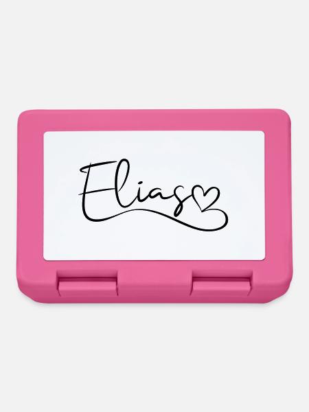 Elias Name Vorname Herzdekor - Brotdose - Pink