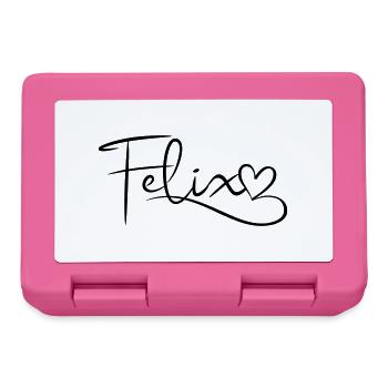 Felix Name Vorname Herzdekor - Brotdose - Pink - Vorne