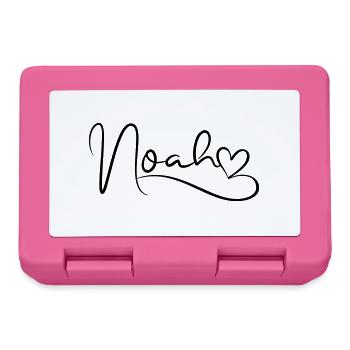 Noah Name First Name Heart Decor - Lunchbox - pink - Front