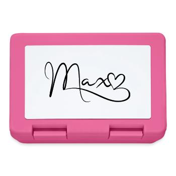 Max Surname First Name Heart Decor - Lunchbox - pink - Front