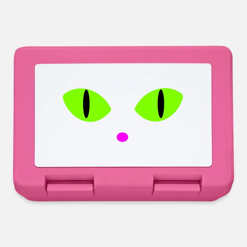 Grüne Katzenaugen - Brotdose - Pink