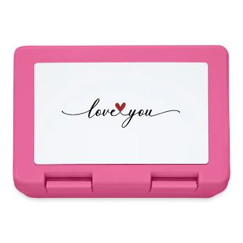 Love You Font Heart - Lunchbox - pink - Front