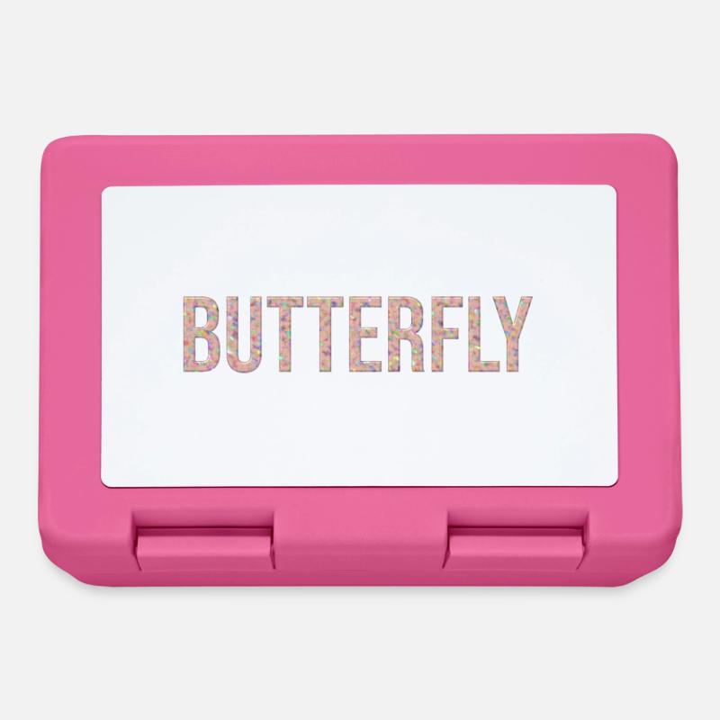Butterfly Schmetterling 3D Marmor Textur - Brotdose - Pink