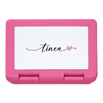 Tinea Name Calligraphy Font - Lunchbox - pink - Front
