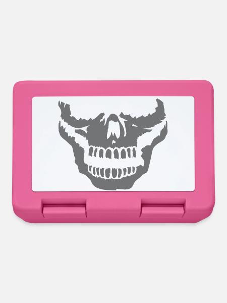 halber Totenkopf für Halstuch - Brotdose - Pink