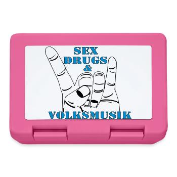 Volksmusik , Volksfest , Fun Shirt , Sex Drugs(25) - Brotdose - Pink - Vorne