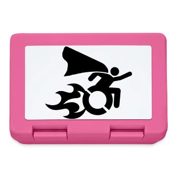en fauteuil roulant avec des flammes # - Boîte à goûter - rose - Devant