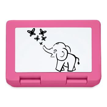 elefant lustig - Brotdose - Pink - Vorne