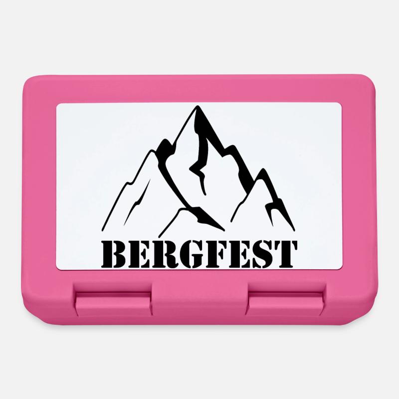 Abstraktes Bergfest Design - Brotdose - Pink