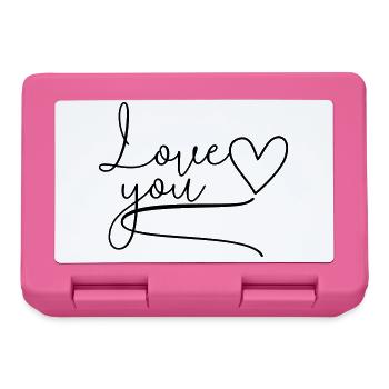 I love you Love You lettering - Lunchbox - pink - Front