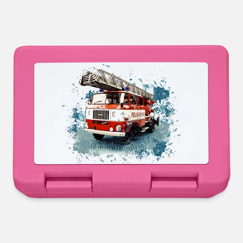 IFA W50 Feuerwehr mit Drehleiter - Brotdose - Pink