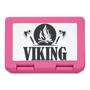 viking wikinger Symbol Axt Symbol Feuer Grafik - Brotdose - Pink - Vorne