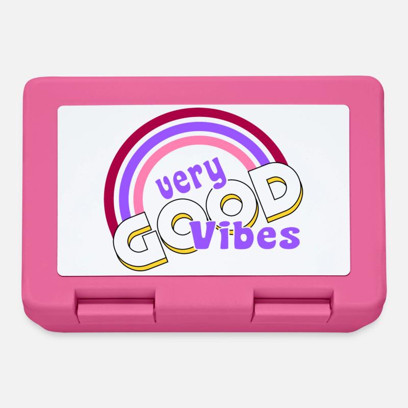 good vibes Regenbogen - Brotdose - Pink
