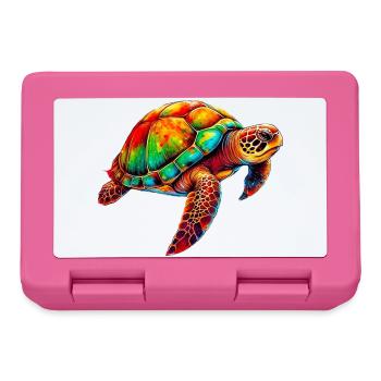 Tortue - Boîte à goûter - rose - Devant