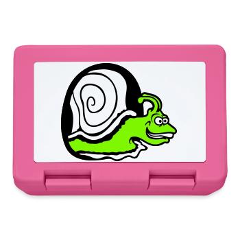 Schnecke guckt Loch Wand Mauseloch lustig albern - Brotdose - Pink - Vorne