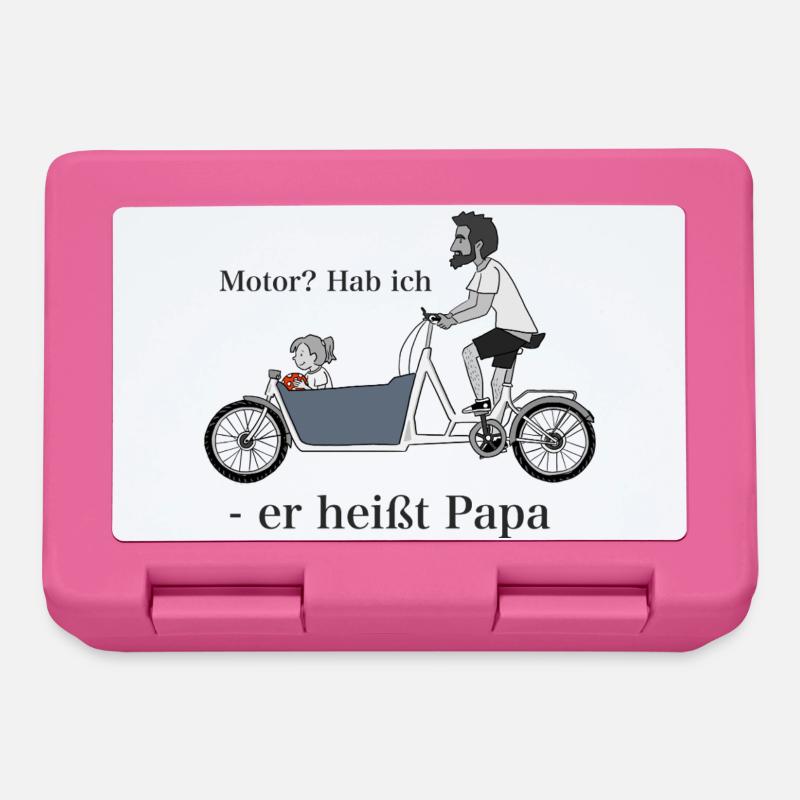 Papa sur vélo cargo - Boîte à goûter - rose