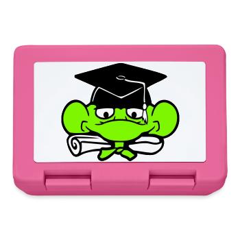 Frosch Schulabschluss Abitur bestanden College süß - Brotdose - Pink - Vorne