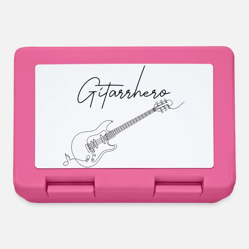 Gitarre Linienkunst Gitarrhero Gitarrenkünstler - Brotdose - Pink