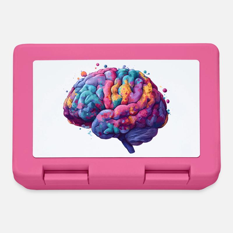 Un cerveau coloré de neurodiversité dans Colored Kun - Boîte à goûter - rose