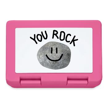 You Rock Minimal Wortspiel Statement Smile Stein - Brotdose - Pink - Vorne