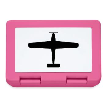Black Airplane Silhouette - Lunchbox - pink - Front
