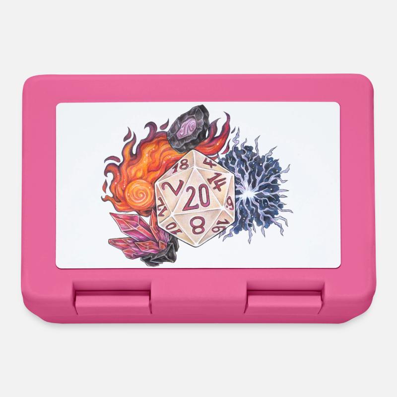 RPG Tabletop D20 Dice Gift Magician - Lunchbox - pink