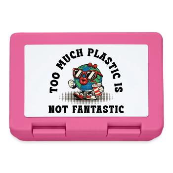 Plastic Is Not Fantastic – Retro Umwelt Statement - Brotdose - Pink - Vorne