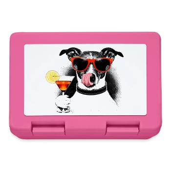 Cool Dog – Popart Halftone with Cocktail - Lunchbox - pink - Front