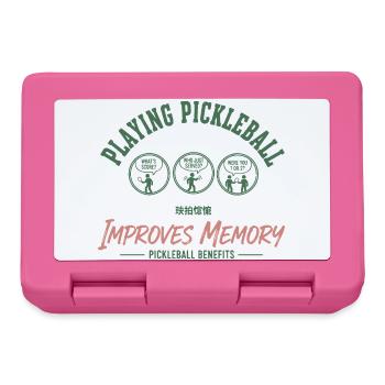 Pickleball Funny Player Pickle Ball Playing Love - Lunchbox - pink - Front