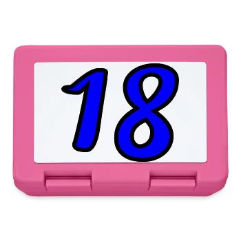 18. 18 ANS. 18e ANNIVERSAIRE. ANNIVERSAIRE 18 ANS. - Boîte à goûter - rose - Devant