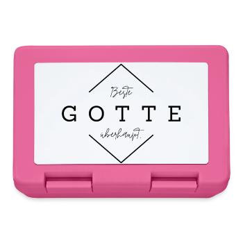 Beste Gotte - Geschenk Patentante, Gotti - Brotdose - Pink - Vorne