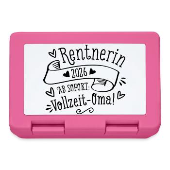 Rentnerin 2026 Oma Geschenk zur Rente - Brotdose - Pink - Vorne