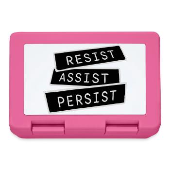 Resist Assist Persist Activism Motivation Logo - Lunchbox - pink - Front