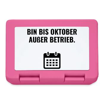 Bin bis Oktober außer Betrieb - Brotdose - Pink - Vorne