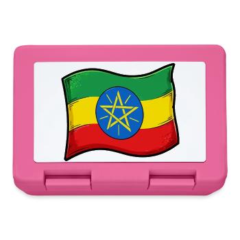 Ethiopian flag with star - Lunchbox - pink - Front
