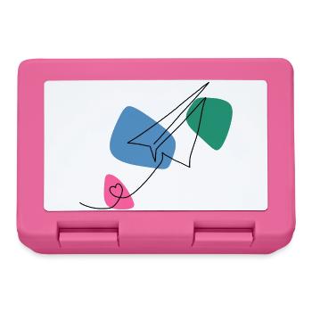Line Art Paper Airplane with Color Background - Lunchbox - pink - Front