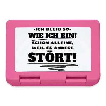Ich bleib so wie ich bin - Lustiger Spruch. - Brotdose - Pink - Vorne