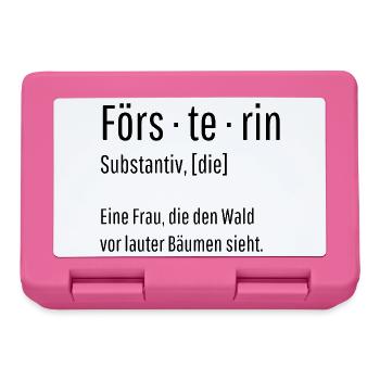 Försterin Substantiv Definition Wald Geschenk - Brotdose - Pink - Vorne