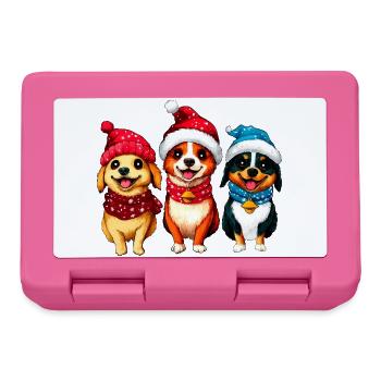 Hunde Weihnachten - Brotdose - Pink - Vorne