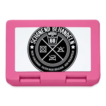 Farben änderbar | Schonend Behandeln 60er Geschenk - Brotdose - Pink - Vorne